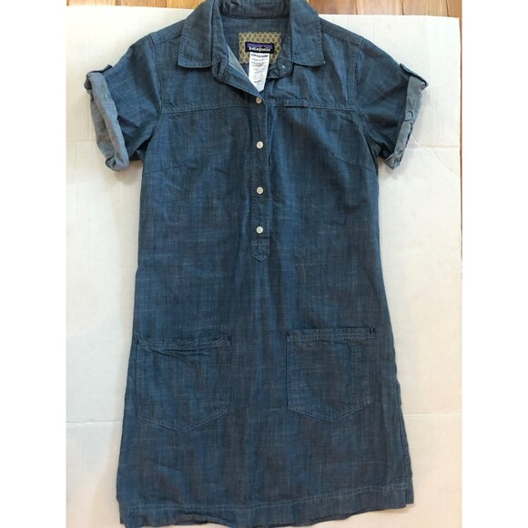 Patagonia Chesser Island Denim Dress Size 4 - Picture 2 of 5